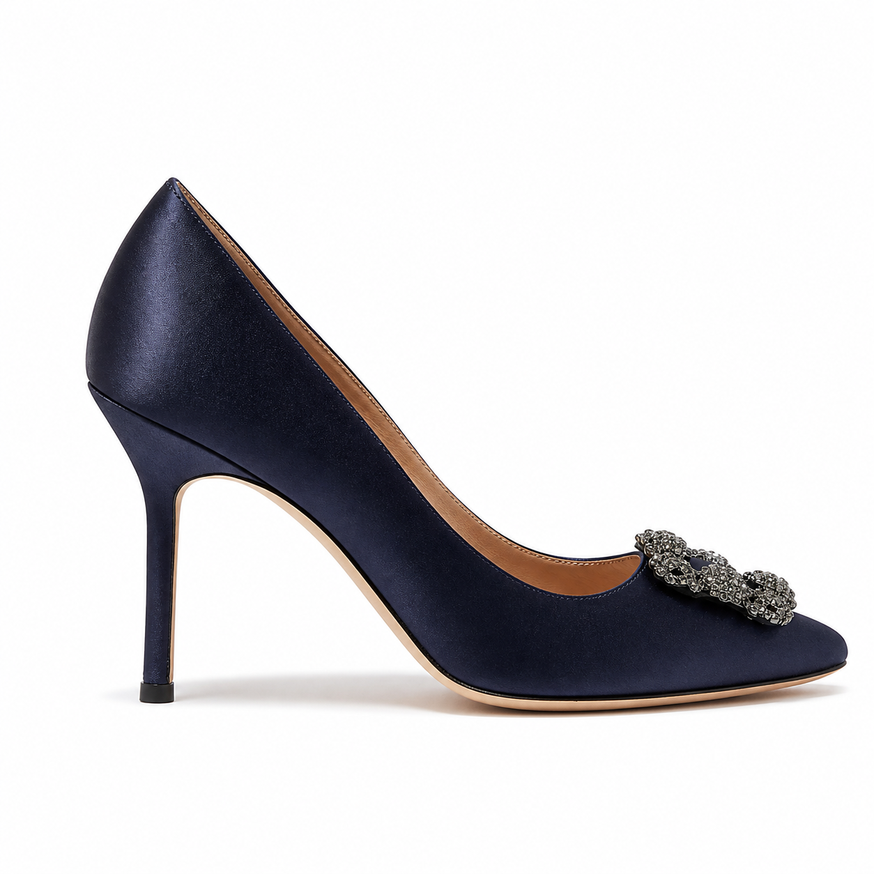 Hangisi Lacivert Saten 10Cm Stiletto