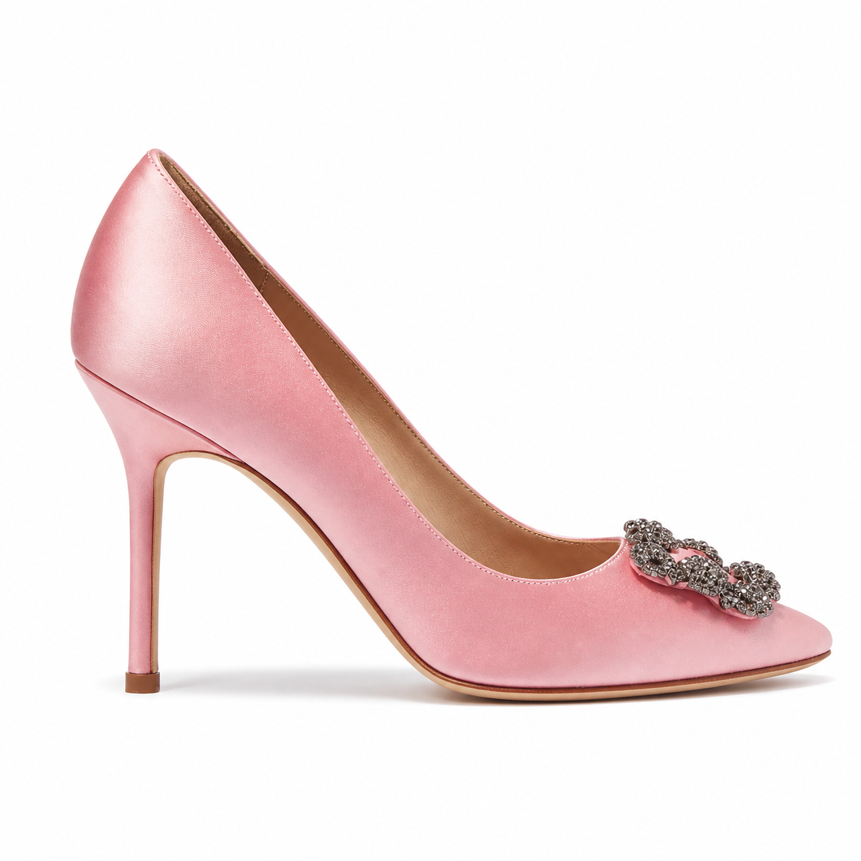 Hangisi Pembe Saten 10Cm Stiletto