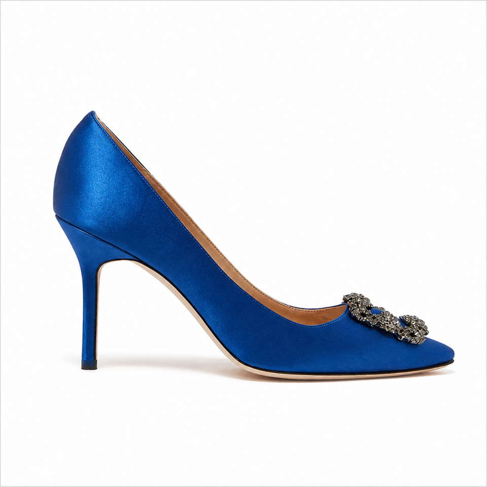 Hangisi Mavi Saten 10Cm Stiletto