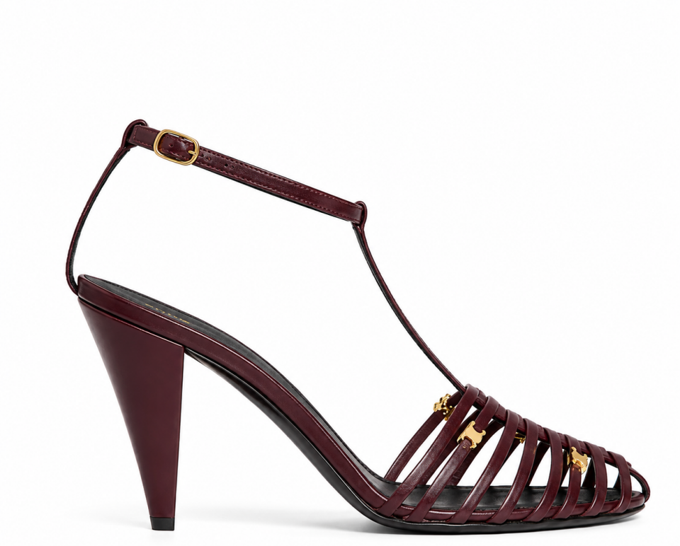 İcon Bordo Deri Metal Logo 9CM Sandalet
