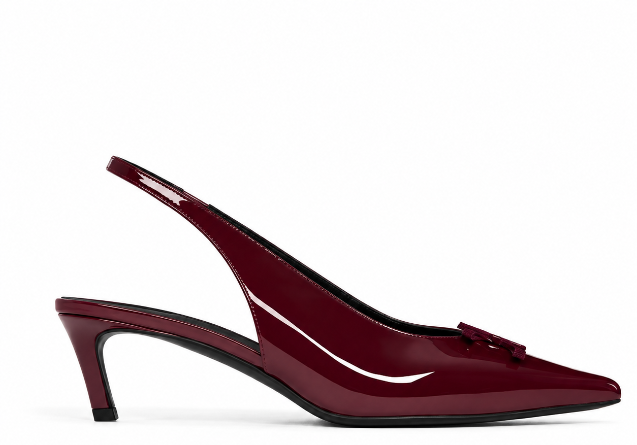 Aveline Bordo Rugan Deri 5CM Stiletto