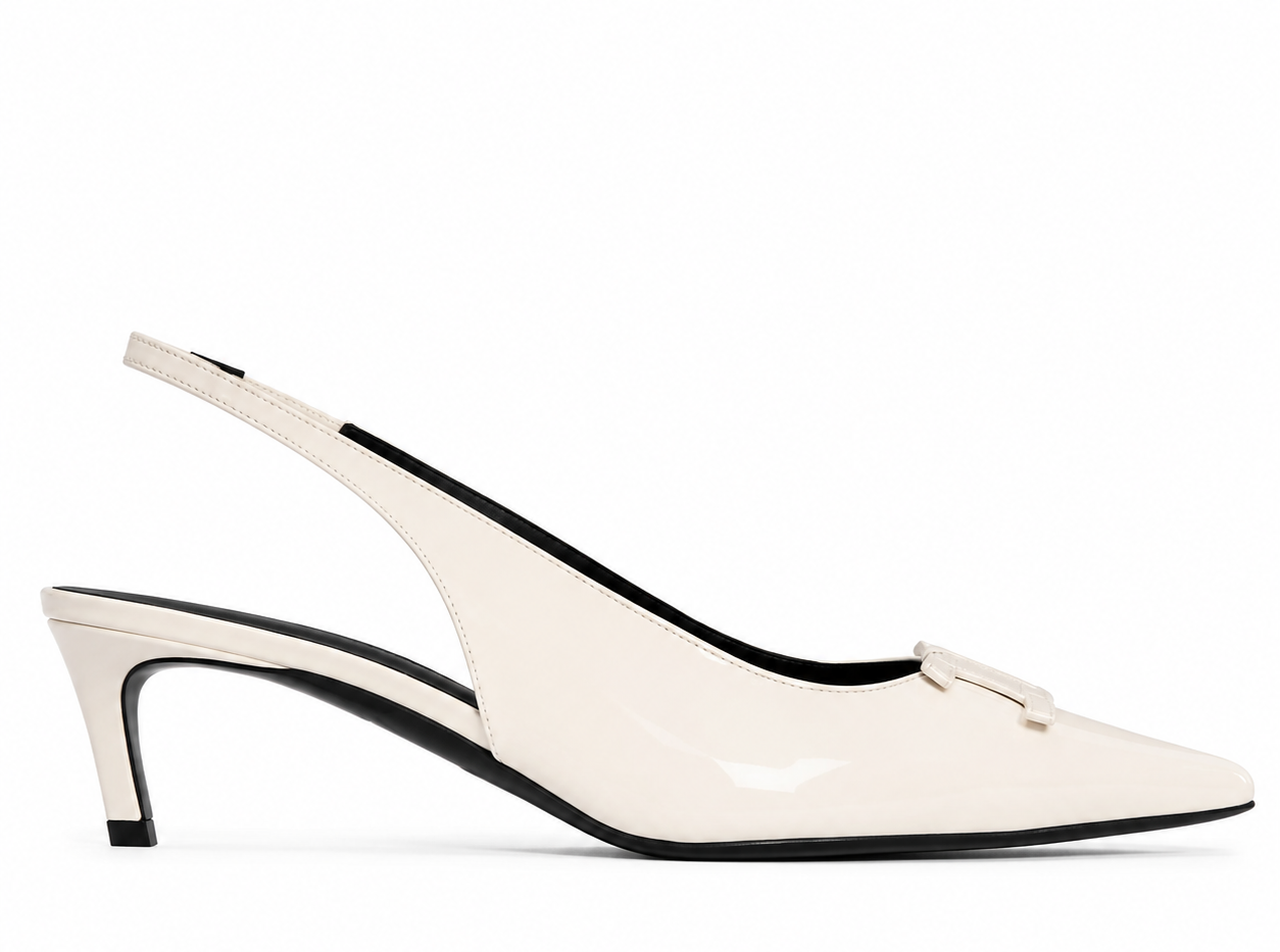 Aveline Beyaz Rugan Deri 5CM Stiletto