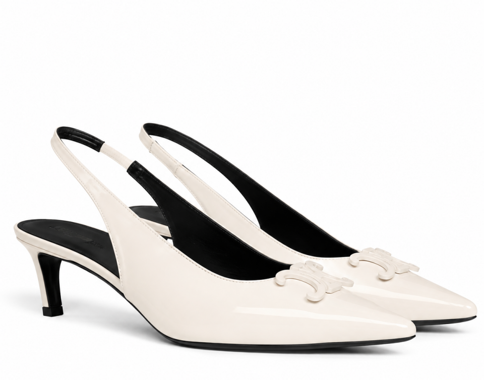 Aveline Beyaz Rugan Deri 5CM Stiletto