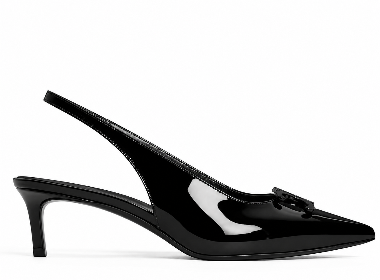 Aveline Siyah Rugan Deri 5CM Stiletto