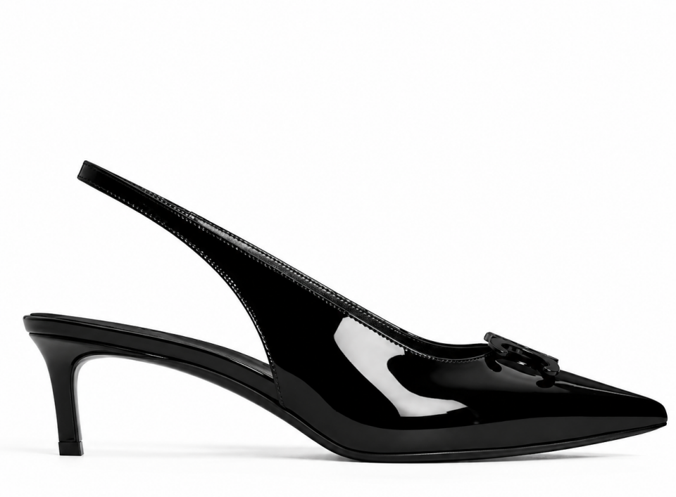 Aveline Siyah Rugan Deri 5CM Stiletto
