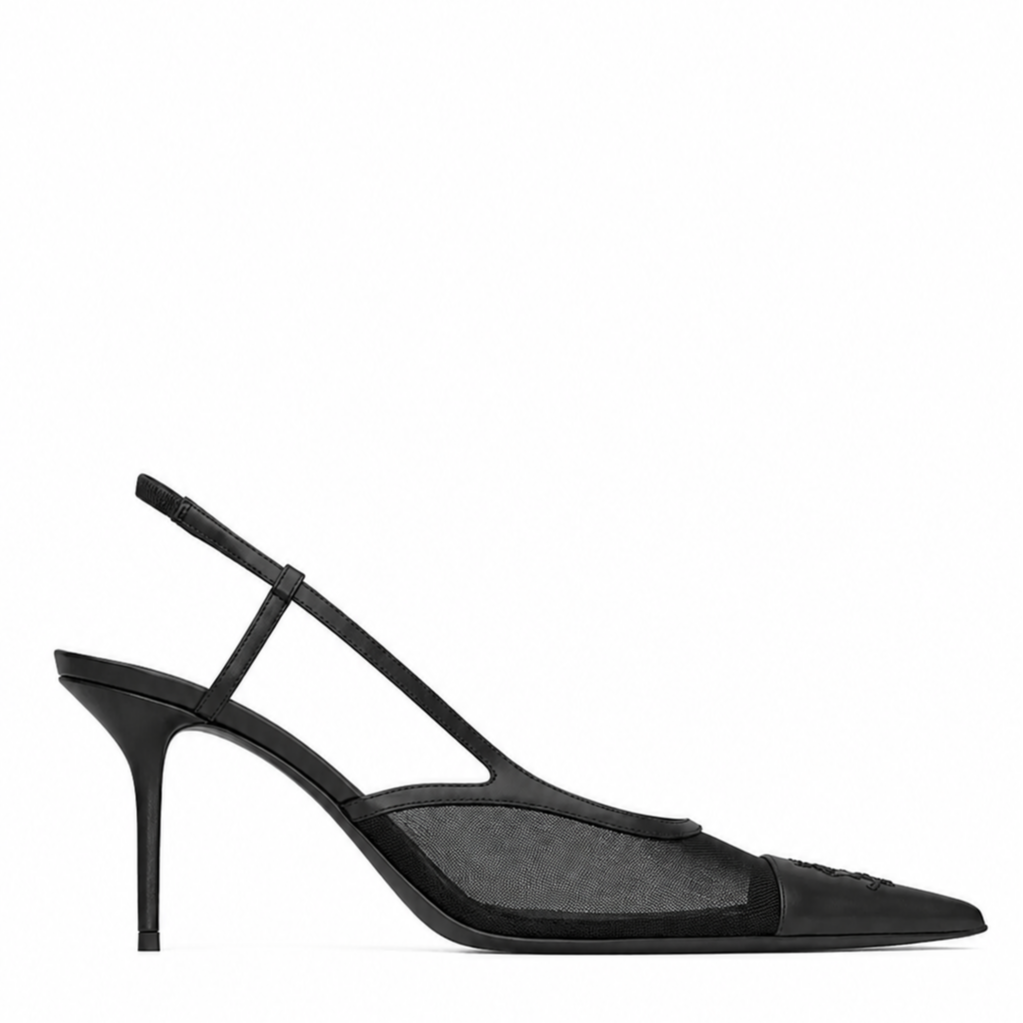 Vela Siyah Rugan Deri 8CM Stiletto