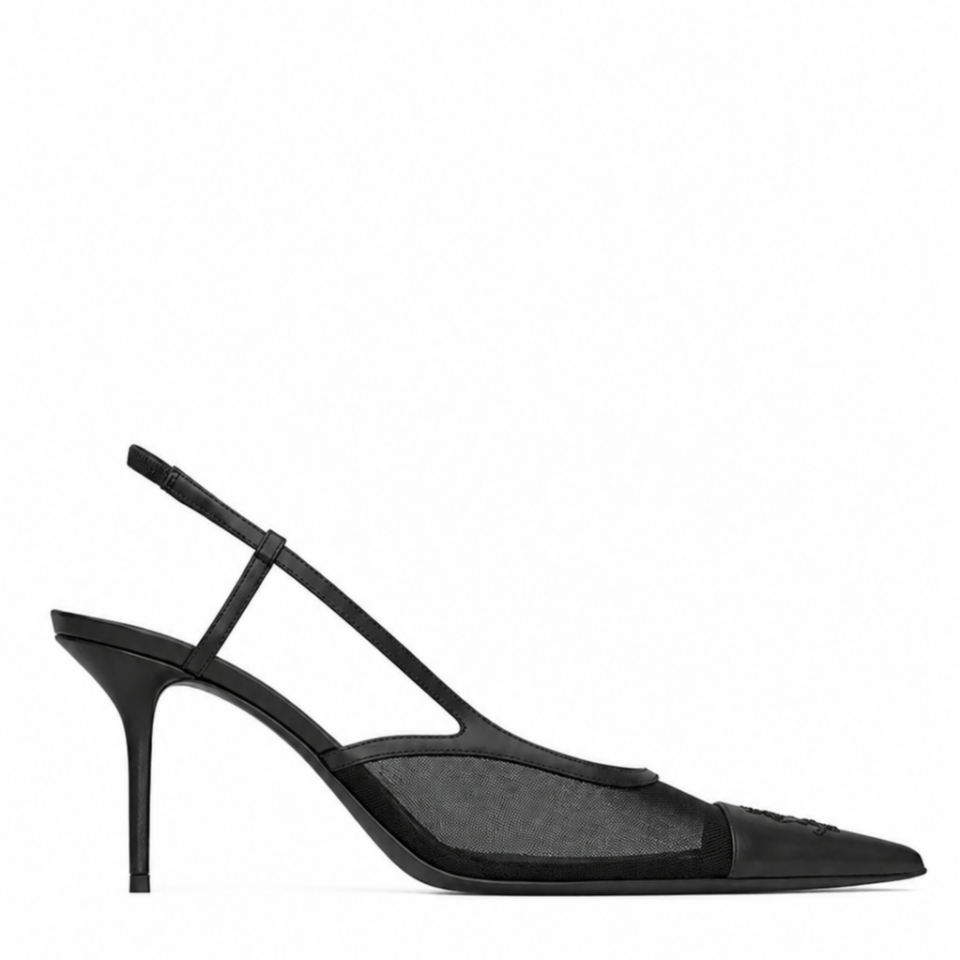 Vela Siyah Rugan Deri 8CM Stiletto