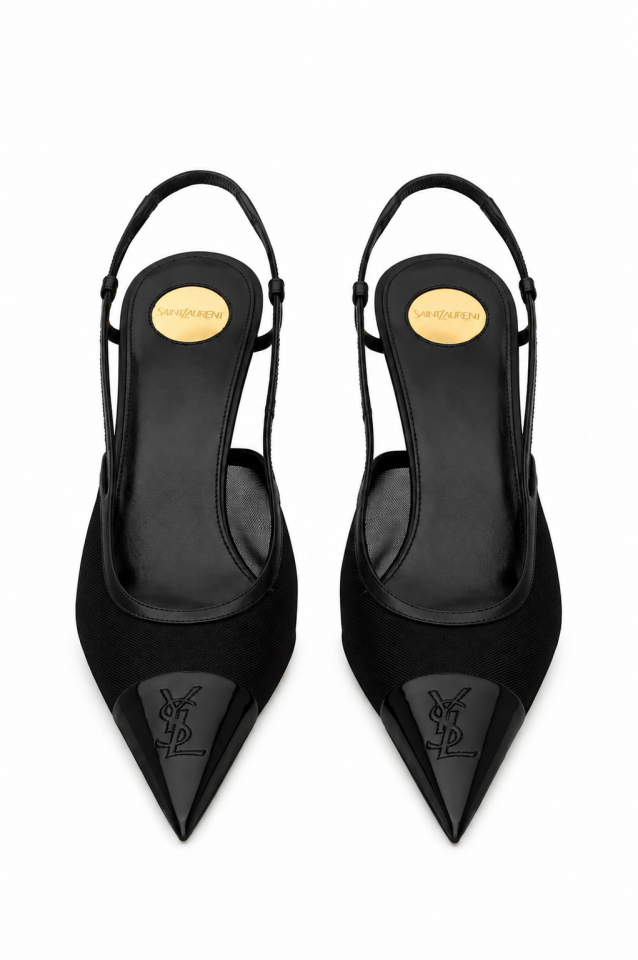 Vela Siyah Rugan Deri 8CM Stiletto