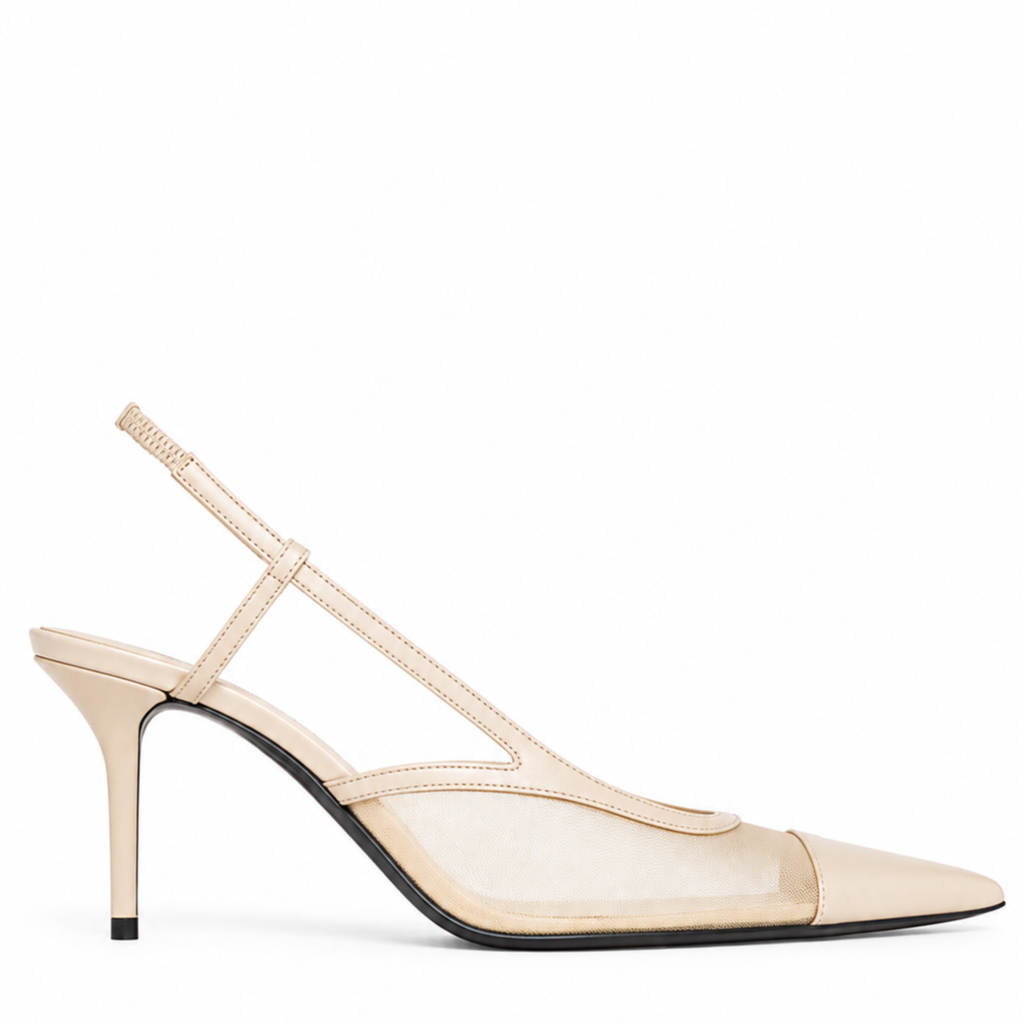Vela Beyaz Deri 8CM Stiletto