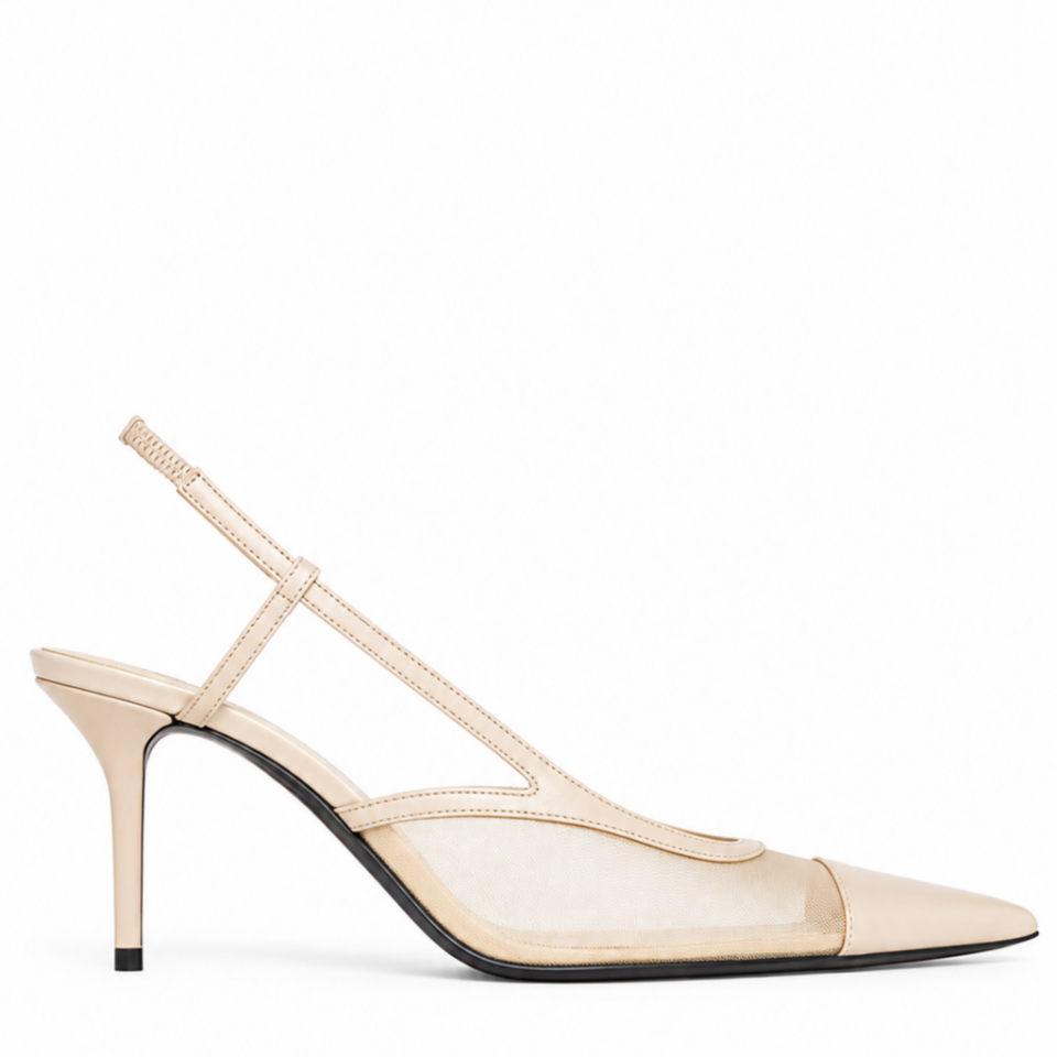 Vela Beyaz Deri 8CM Stiletto