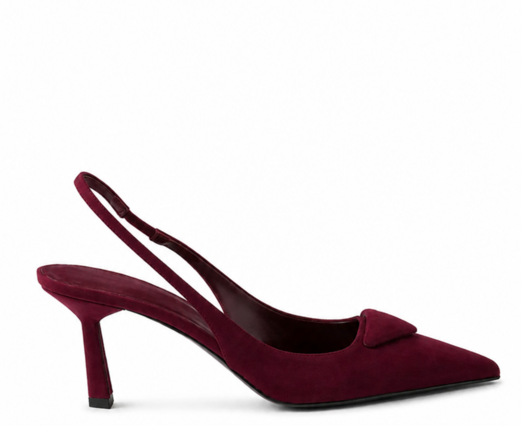 Bordo Süet 7CM Stiletto