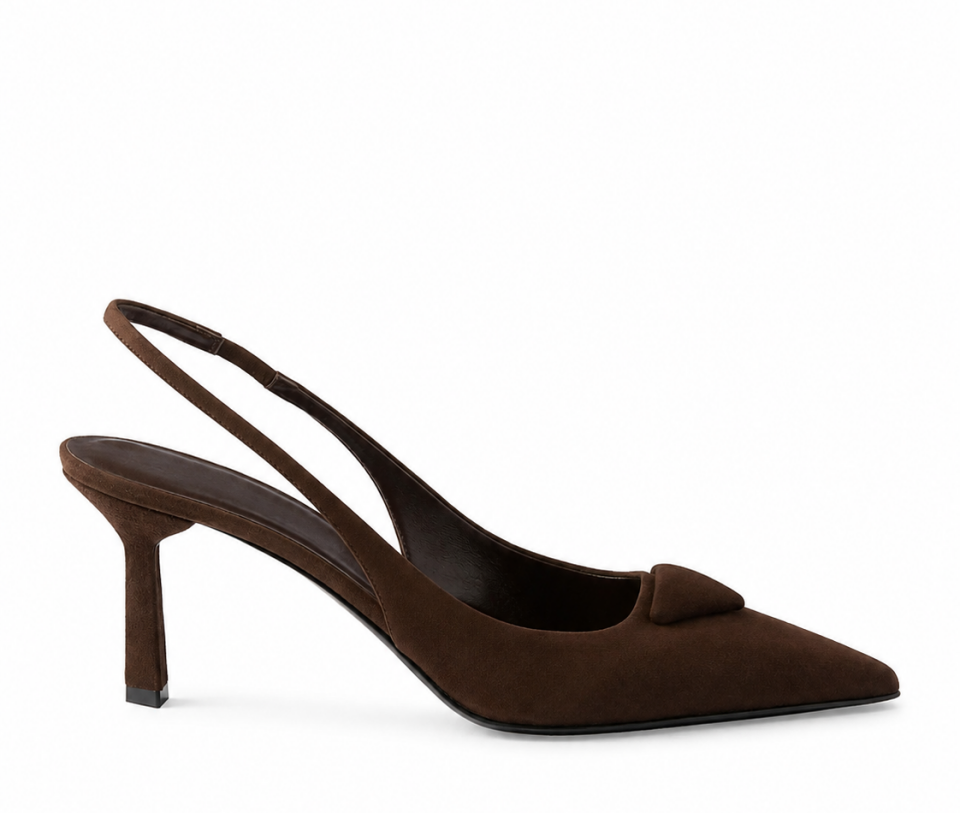 Kahve Süet 7CM Stiletto