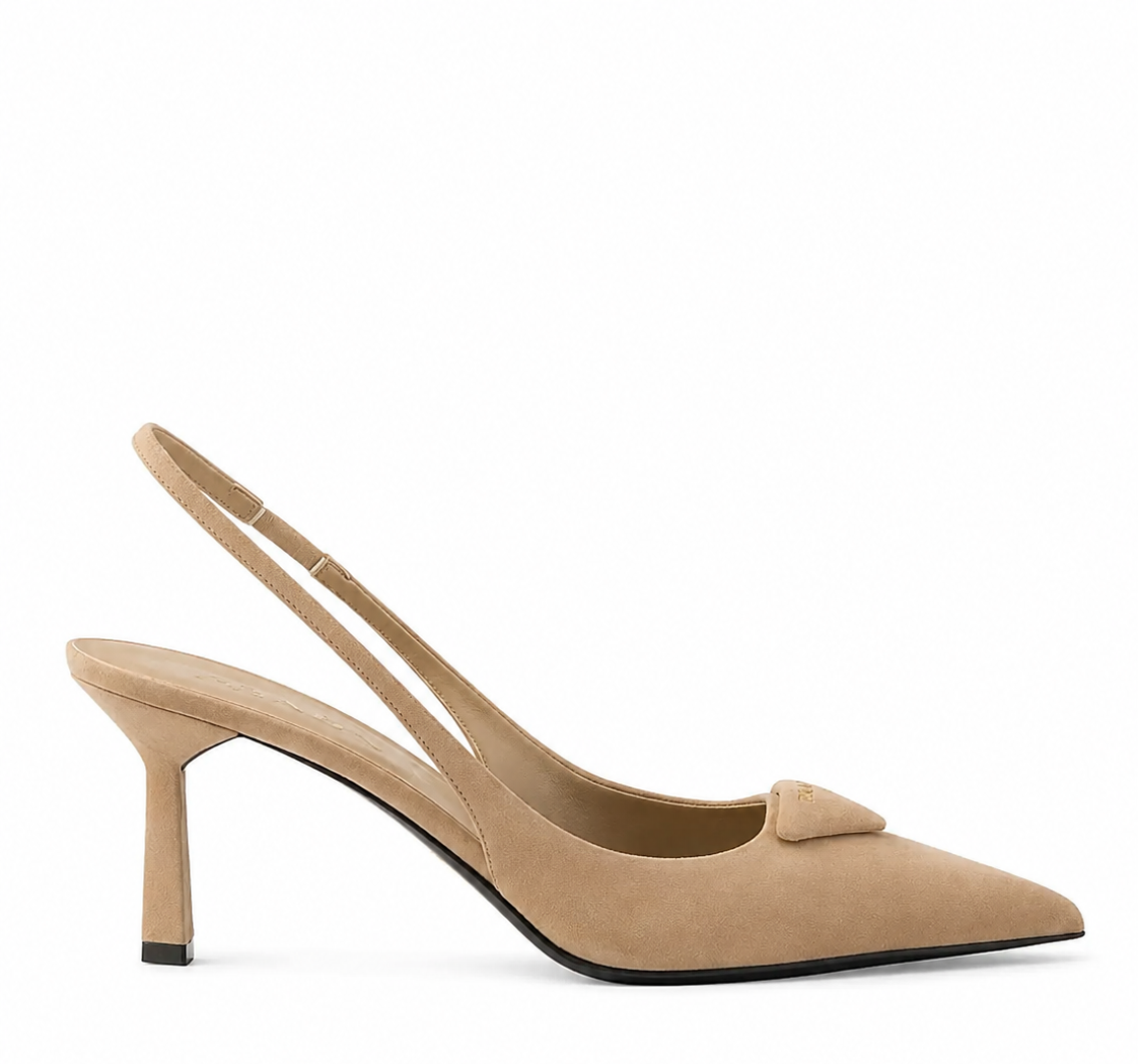 Bej Süet 7CM Stiletto