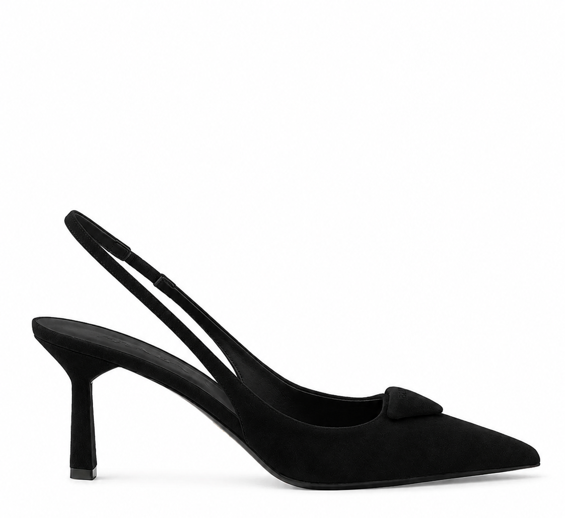 Siyah Süet 7CM Stiletto