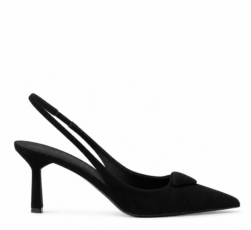 Siyah Süet 7CM Stiletto