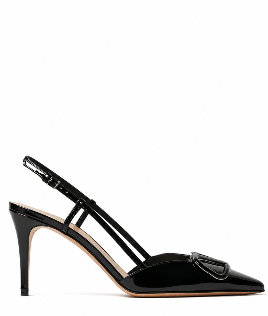 Siyah Rugan 8CM Stiletto
