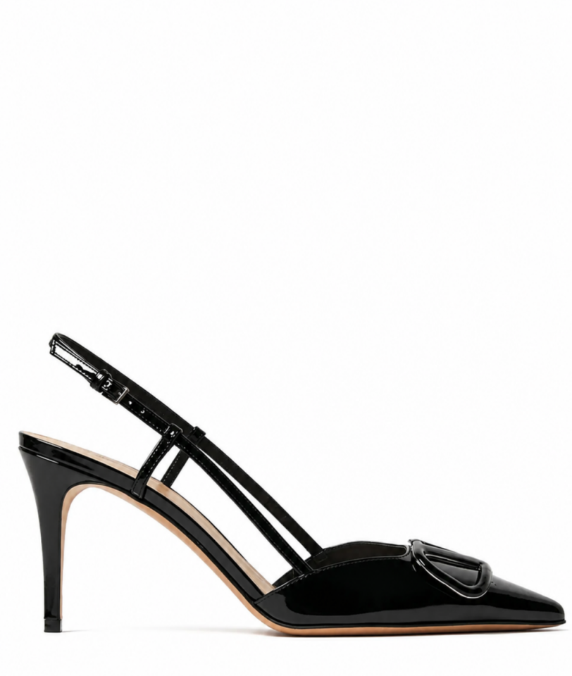 Siyah Rugan 8CM Stiletto