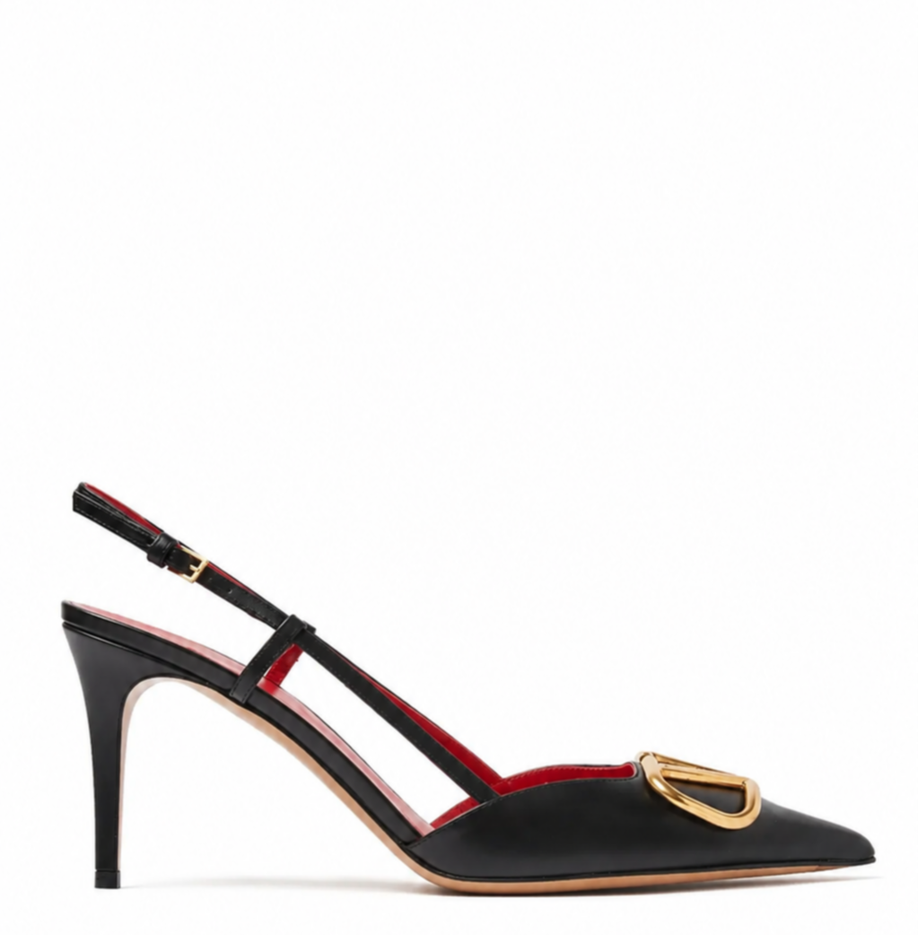Siyah Deri 8CM Stiletto