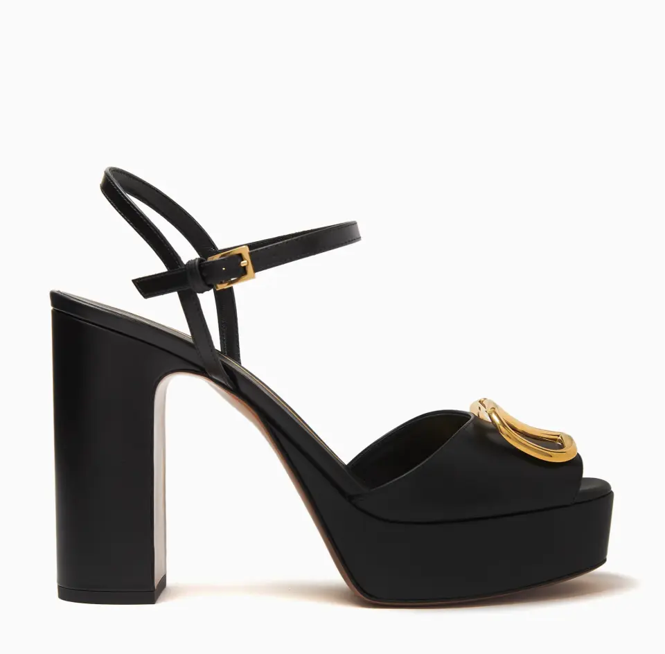 Siyah Deri 12CM Platform