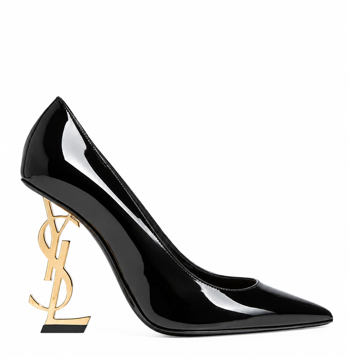 Siyah Rugan Gold Metal Topuk 11CM Stiletto
