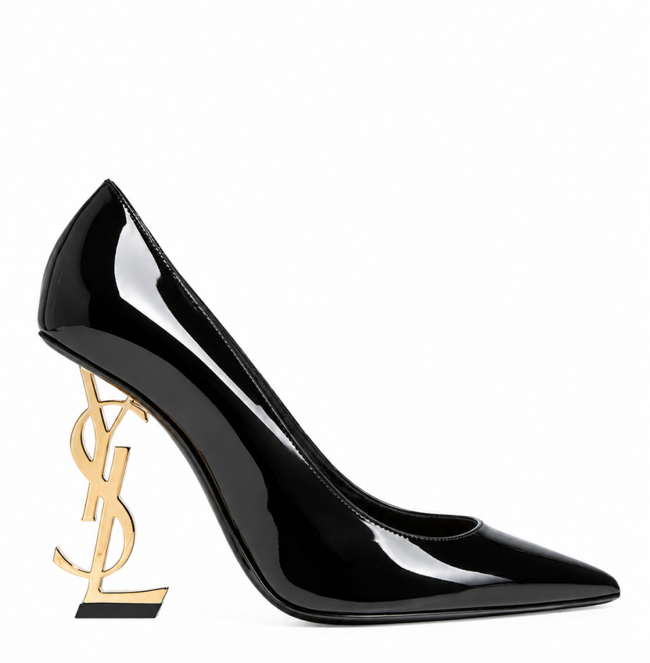 Siyah Rugan Gold Metal Topuk 11CM Stiletto