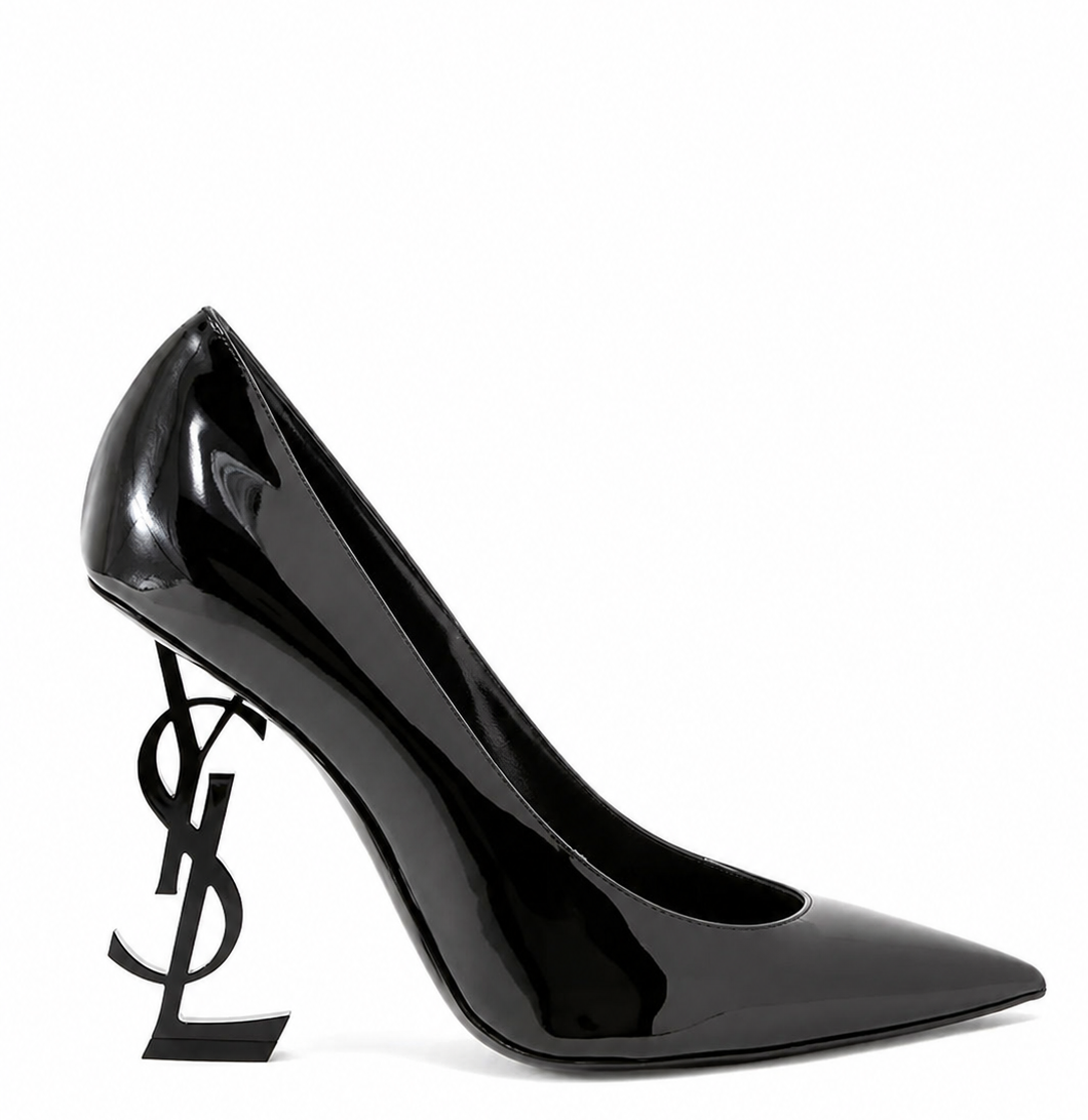 Siyah RuganMetal Topuk 11CM Stiletto