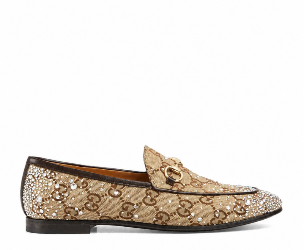Canvas Kumaş Taşlı Loafer