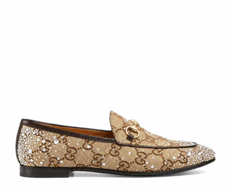 Canvas Kumaş Taşlı Loafer