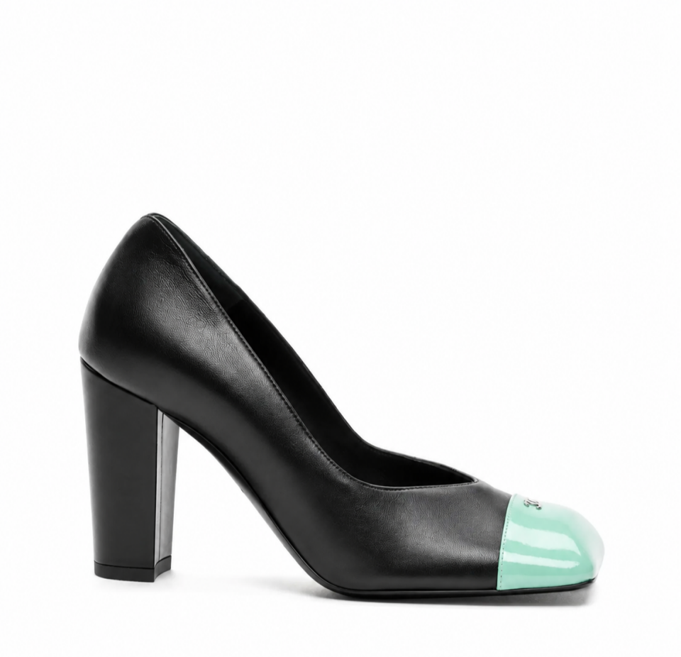 Siyah Deri 9CM Stiletto