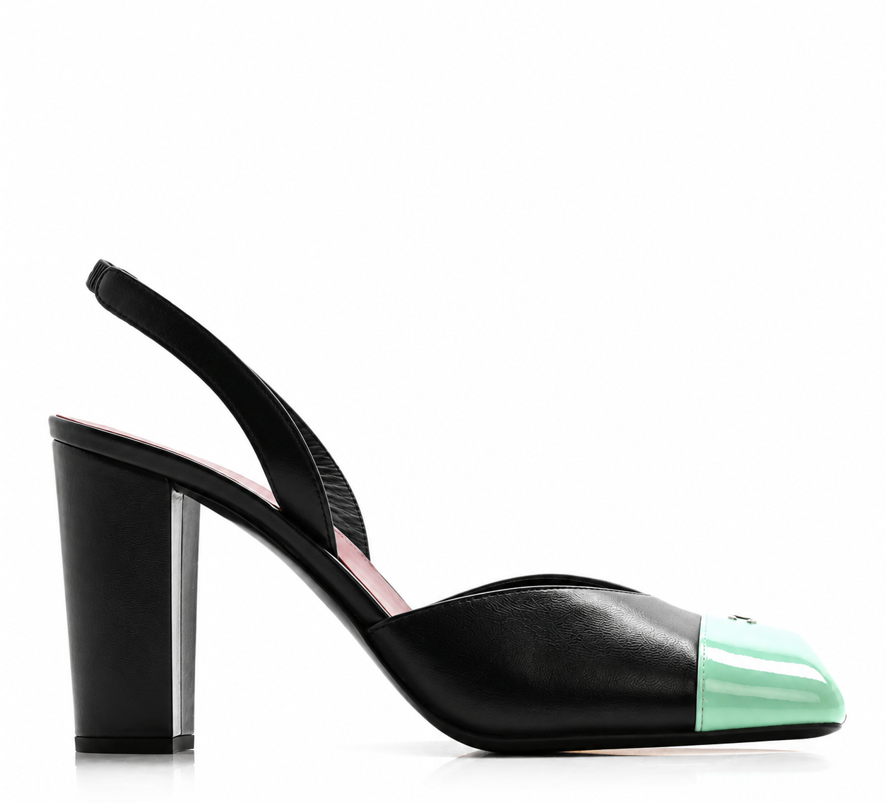 Siyah Deri 9CM Açık Stiletto