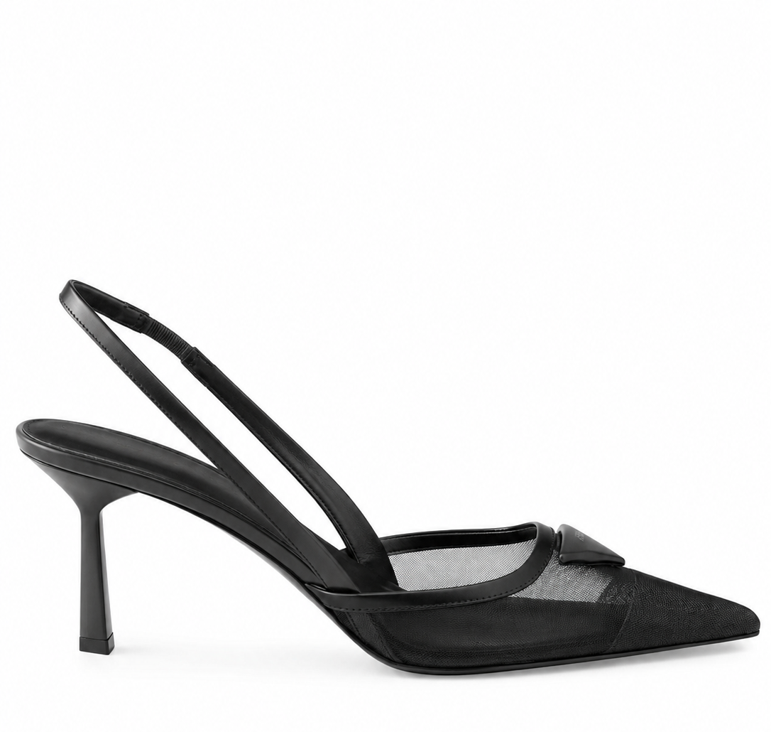 Siyah Deri Siyah File 7CM Stiletto